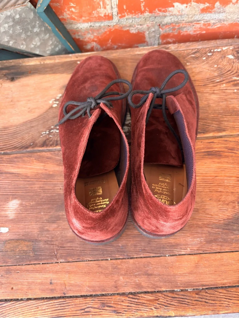 Solovair Burgundy Suede Chukka Ankle Boots Made n England Mens UK Sz 11 Or US 12